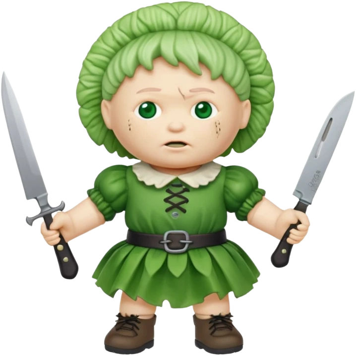 Evil cabbage patch doll with knife  emoji