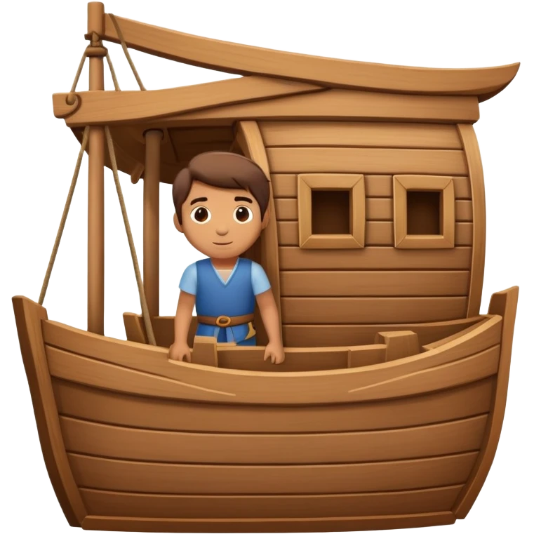 Noah building a large wooden boat ark emoji