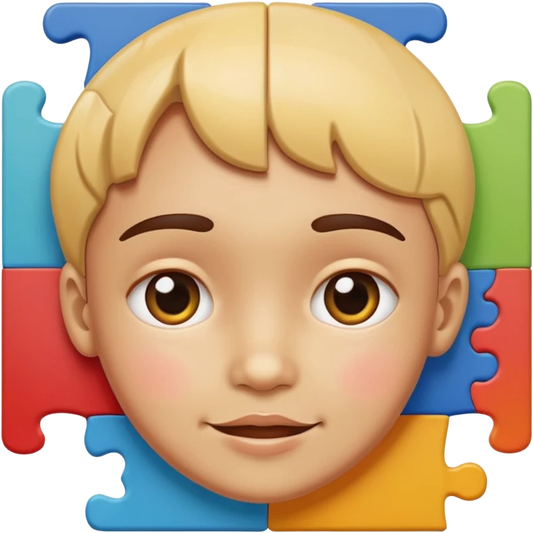 puzzle piece forming a child’s face emoji