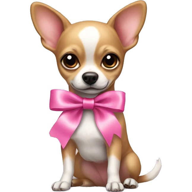 chiwawa with pink ribbon emoji