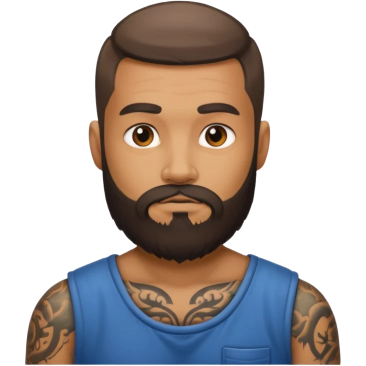 tattooed bearded male prisoner emoji