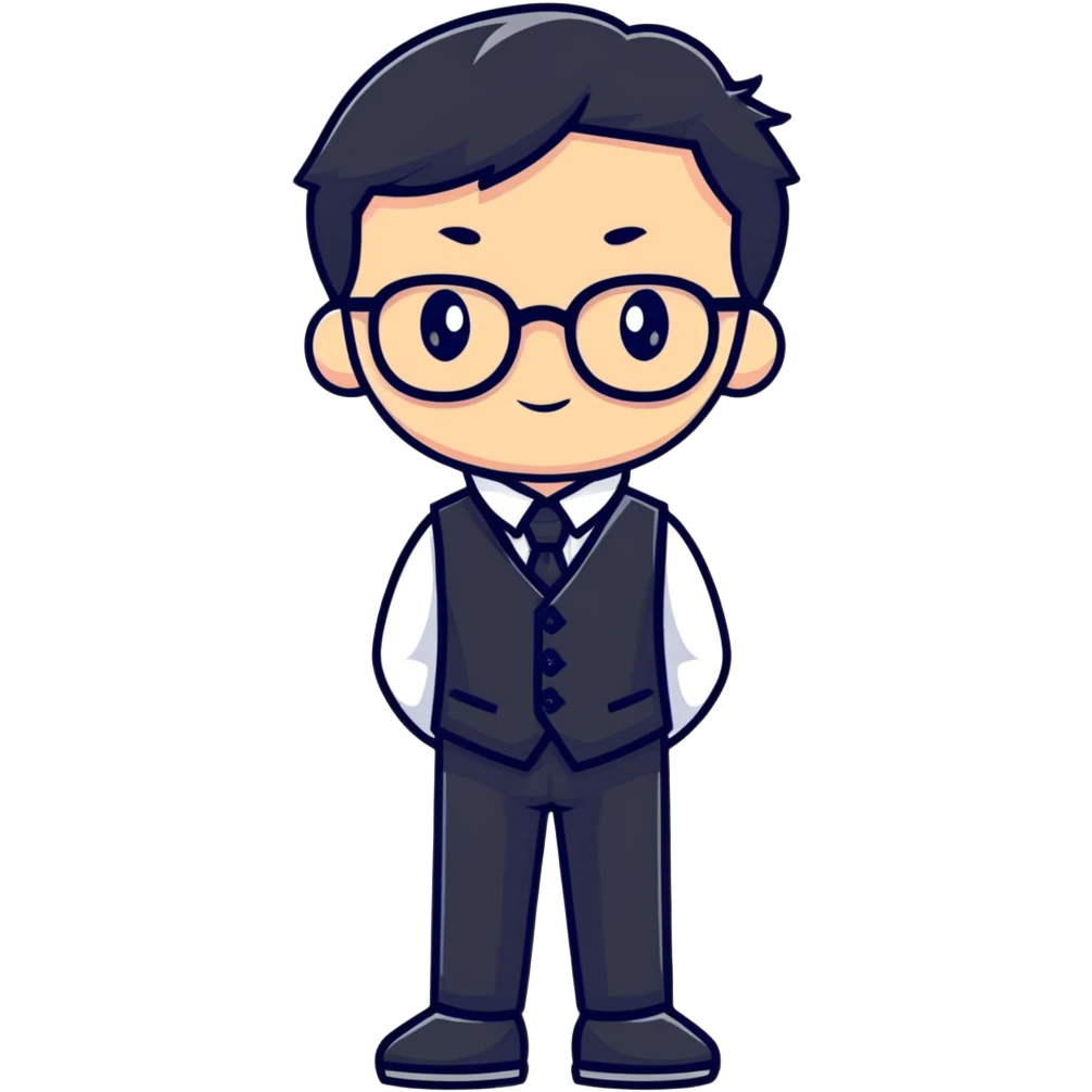 formal boy with glasses emoji