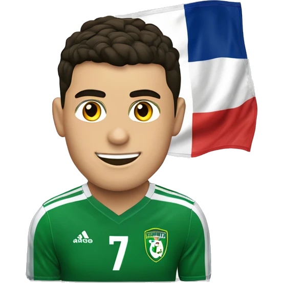 cristiano ronaldo con una bandera de excel y adentro de la bandera quiero el nombre "centro academico excel pro" emoji