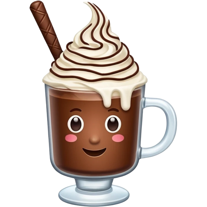 Ice Cacao with whipping cream  emoji