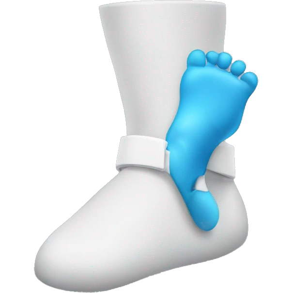 Broken ankle with a blue cast  emoji