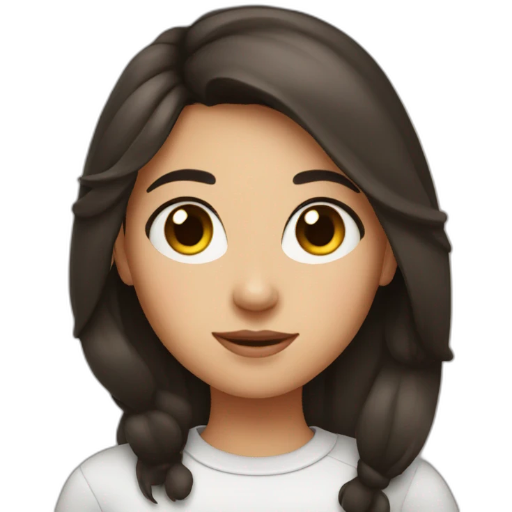 a brunette girl with a mole emoji