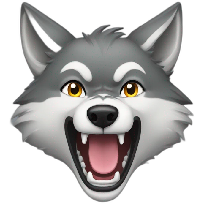 female wolf growling emoji