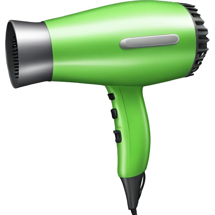 Realistic lime green hair dryer emoji