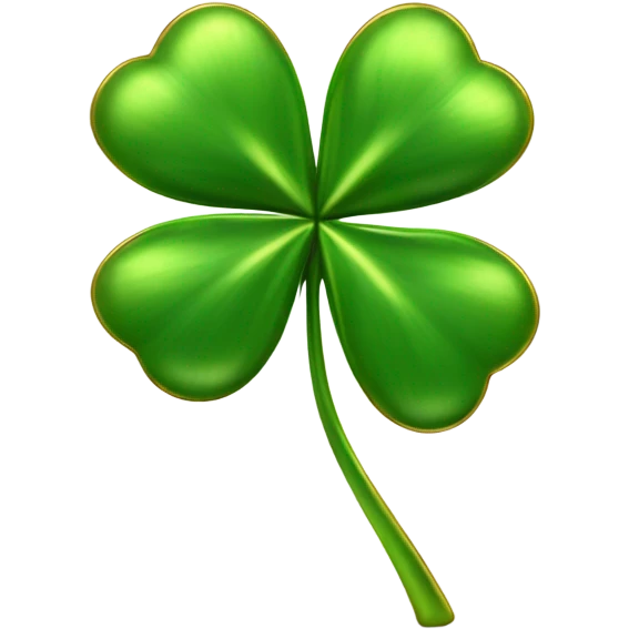 3D Four Leaf Golden Clover emoji