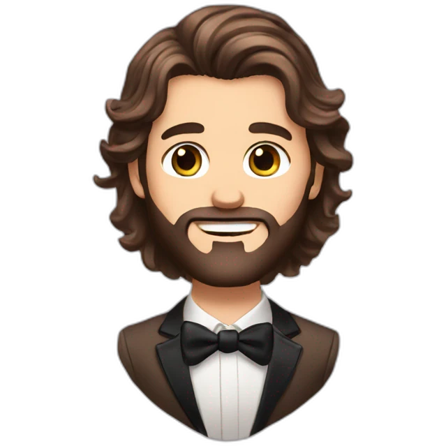 Groom Brown hair Brown eyes beard long hair emoji
