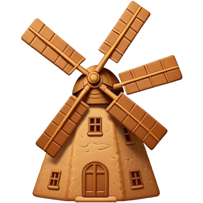 Speculaas Cinematic Realistic Speculaas Biscuit Emoji, depicted as a spiced speculaas cookie crafted in the shape of a windmill and warm, inviting lighting. emoji