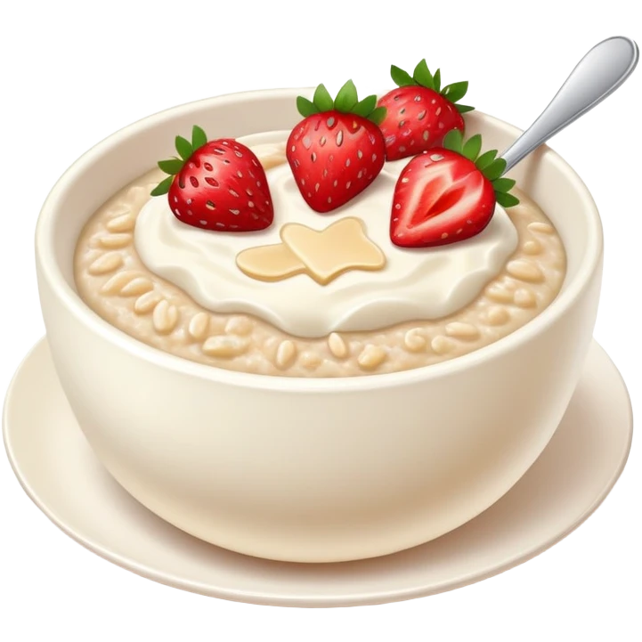 Porridge with strawberries aesthetic  emoji