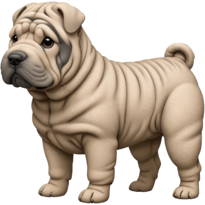 Grey shar pei dog standing emoji