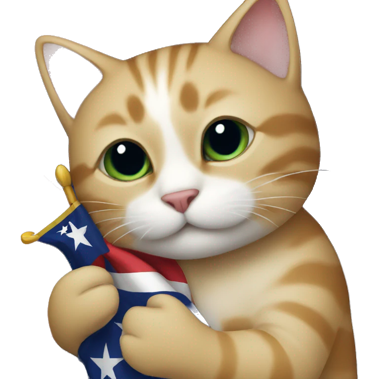 cat hugging texas flag emoji