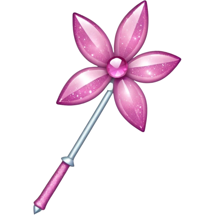 Fairy wand  pink with glitter  emoji