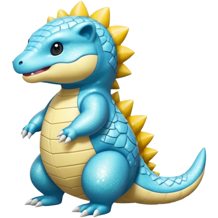 Sparkly Shiny Pastel Sandshrew-Totodile-Salandit (full body) emoji