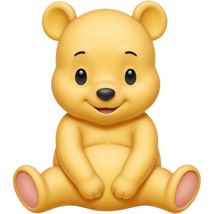 winee the pooh with yellow pastel skin cute and with no body no shirt only the head make itv bsmile emoji