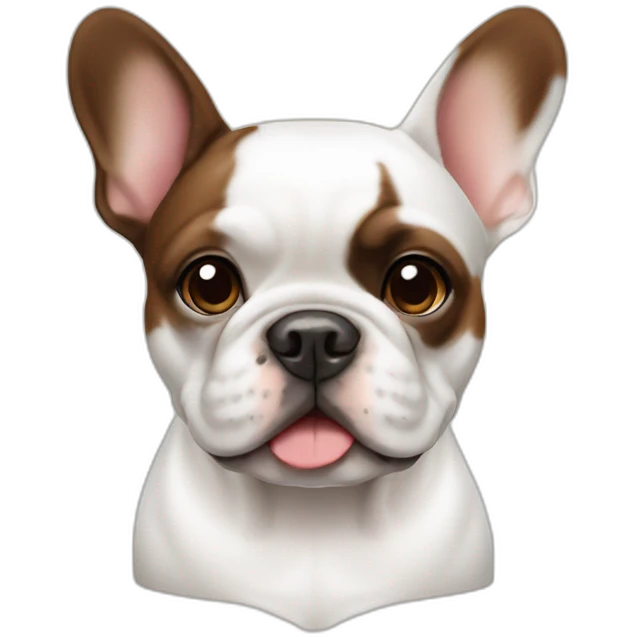 white and brown french bulldog emoji