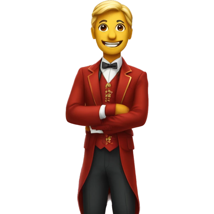  traje rojo mago de la sonrisa magia emoji