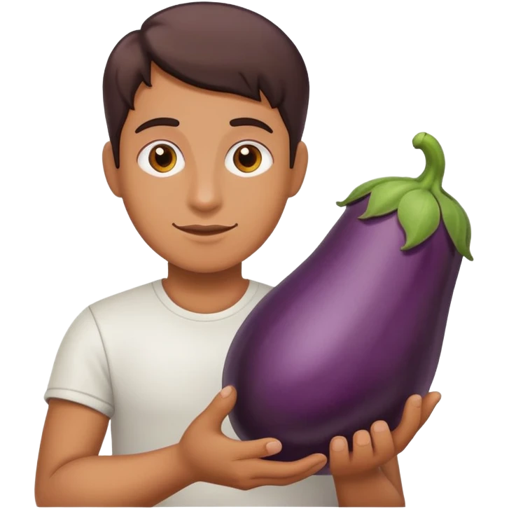 Holding eggplant emoji