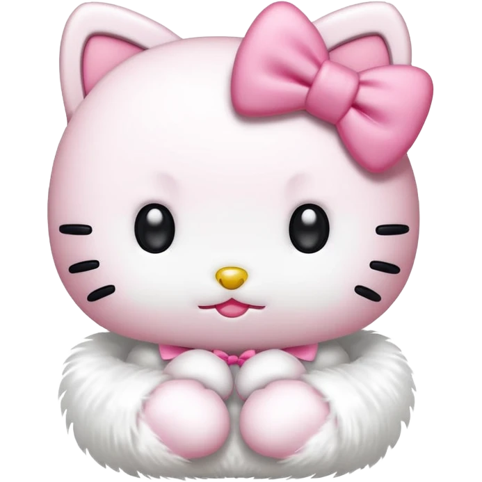 Genera esta emojis 🤍 con un hello Kitty en el medio emoji