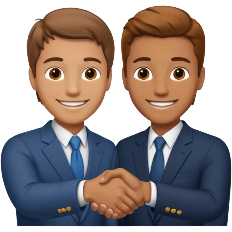 two men smiling and shaking hands emoji