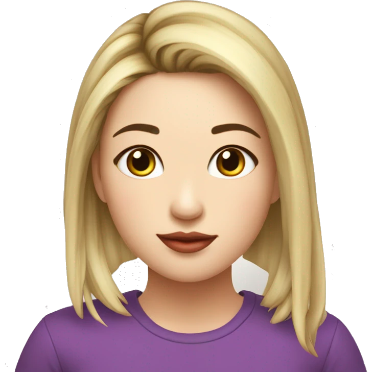 Emoji de chica cabello corto alisado un poco china labios lindos emoji