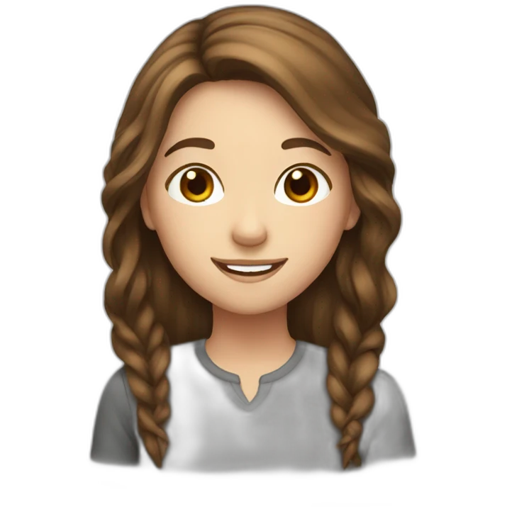 Girl with brown hair and braces emoji