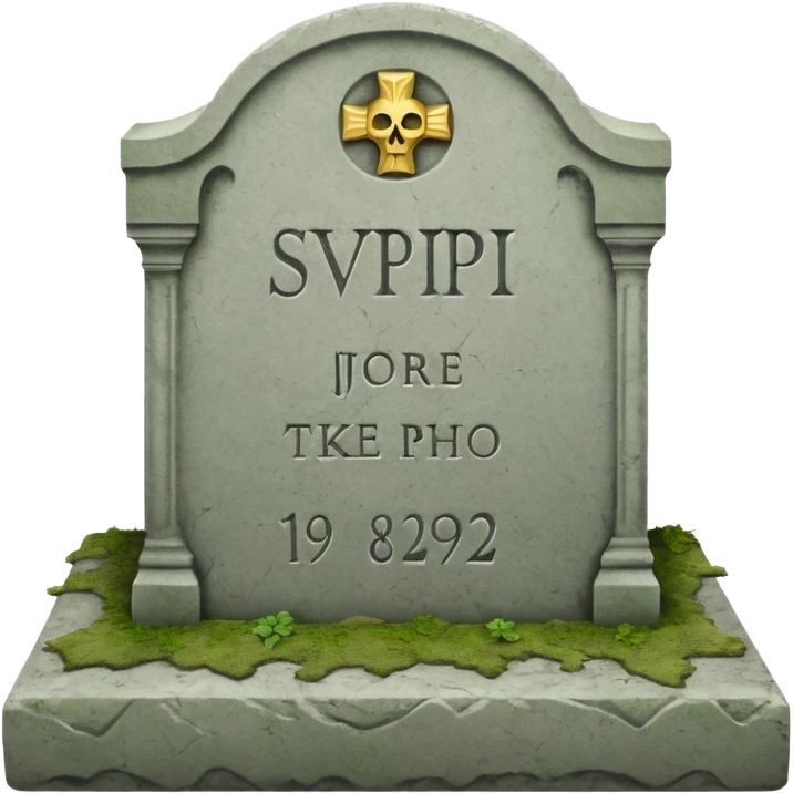 ein Grabstein mit: Hier ruht die SVP 1971 - 2025 emoji