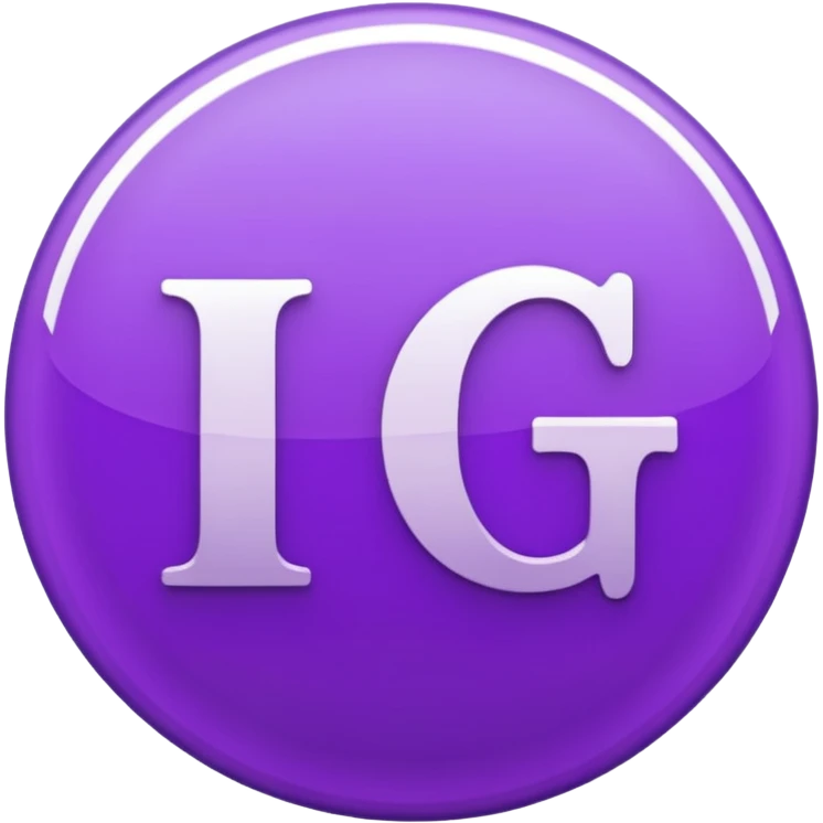 Purple circle 🟣 with letters “iG” emoji