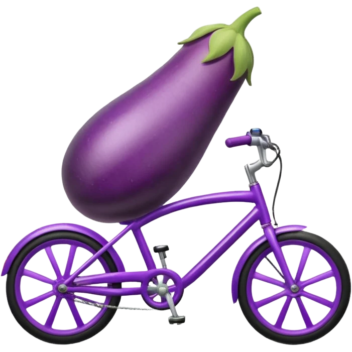 Eggplant riding a bike  emoji