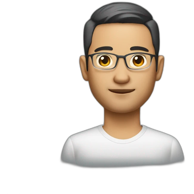 dutch/indonesian software engineer guy, around 40 years old but looks younger, very short hair, and hair still dark, light beard, no glasses emoji