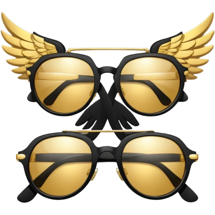 fancy hipster sunglasses with wings emoji