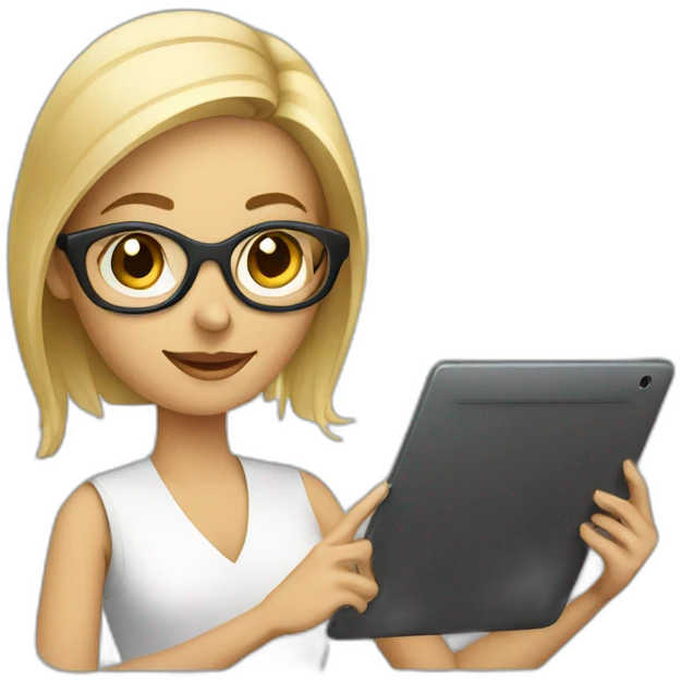 designer woman with tablet emoji