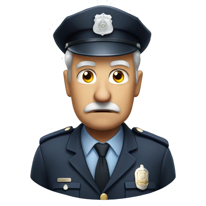 Older man policeman scowl emoji