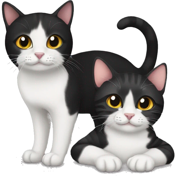 black cat and tabby cat emoji