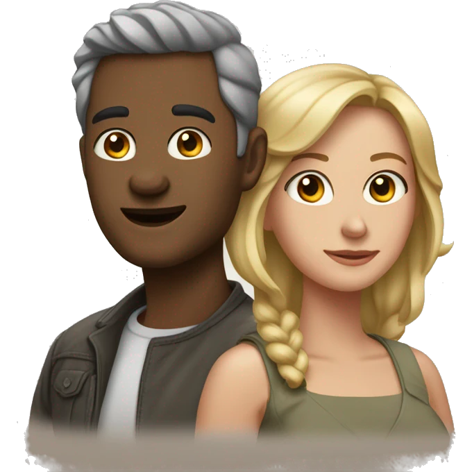 Муж и жена и 2 котика emoji