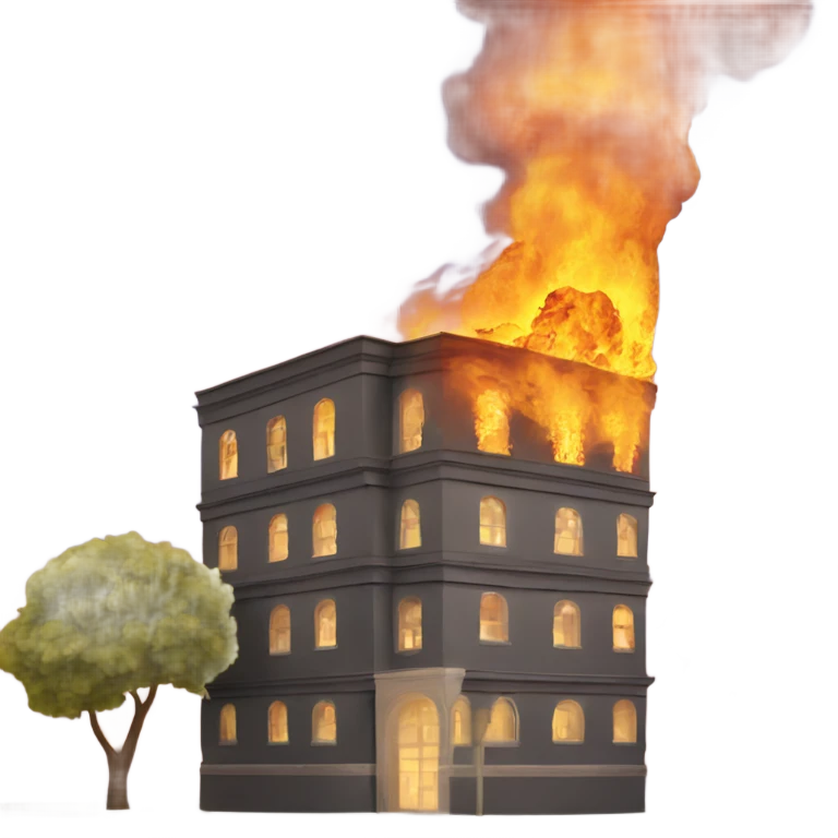 Building in flames emoji
