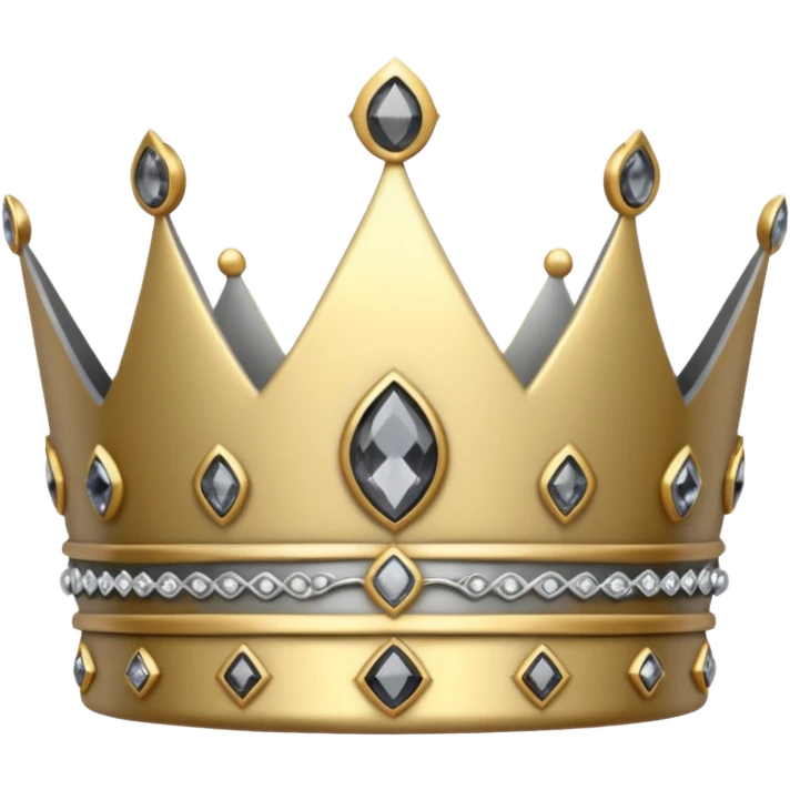 silver feminine crown with gray spinel emoji