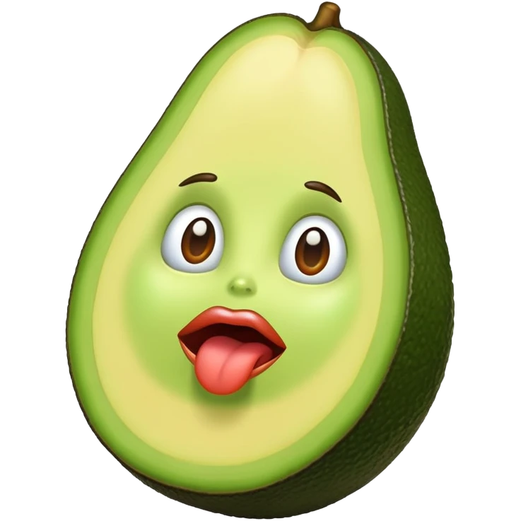 Aguacate con labios grandes emoji
