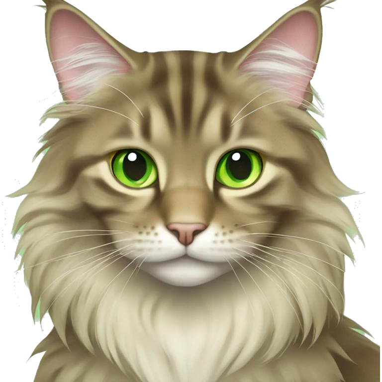 Butter maine coon with green eyes emoji