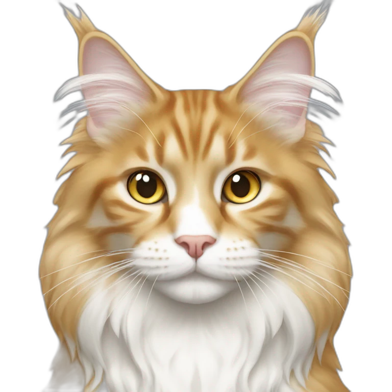 gold white maine coon cat emoji