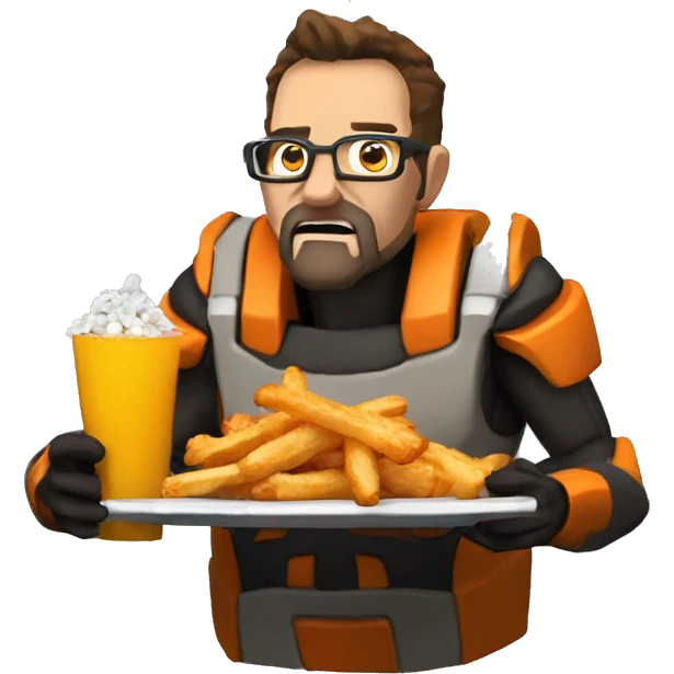Gordon Freeman eats chicken fries emoji