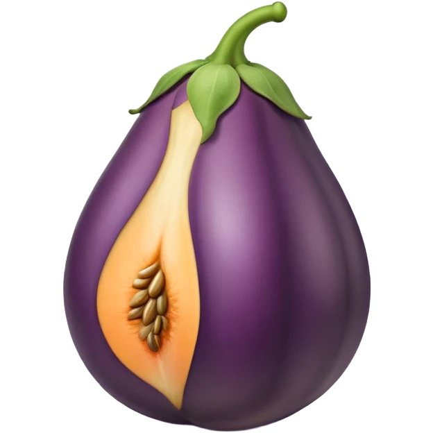 eggplant inside peach emoji