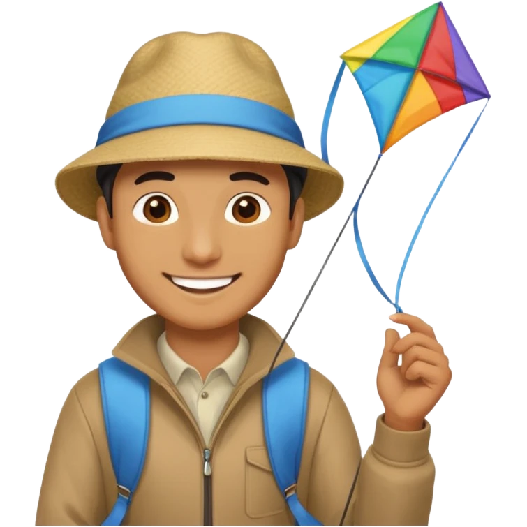 man holding kite emoji