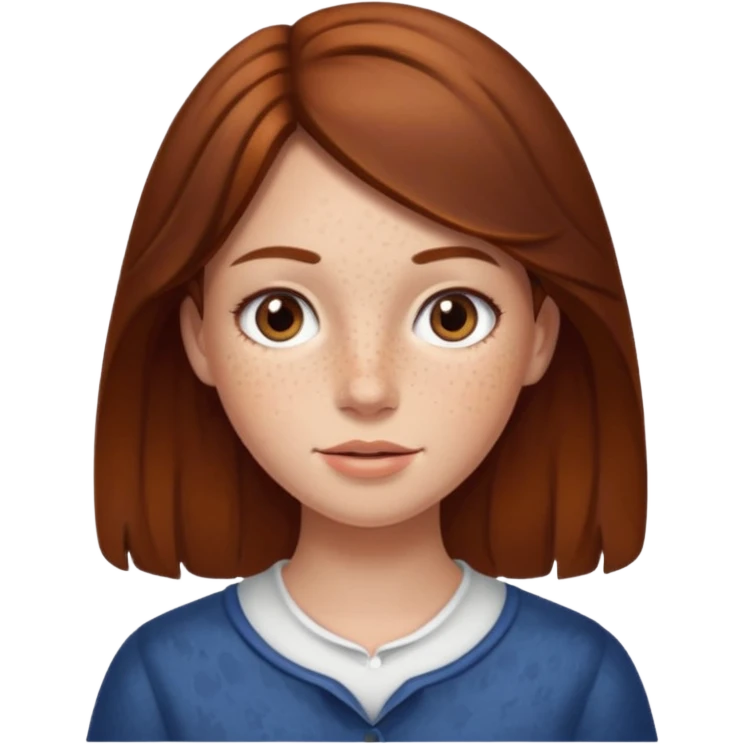 A brown hair girl with spots emoji