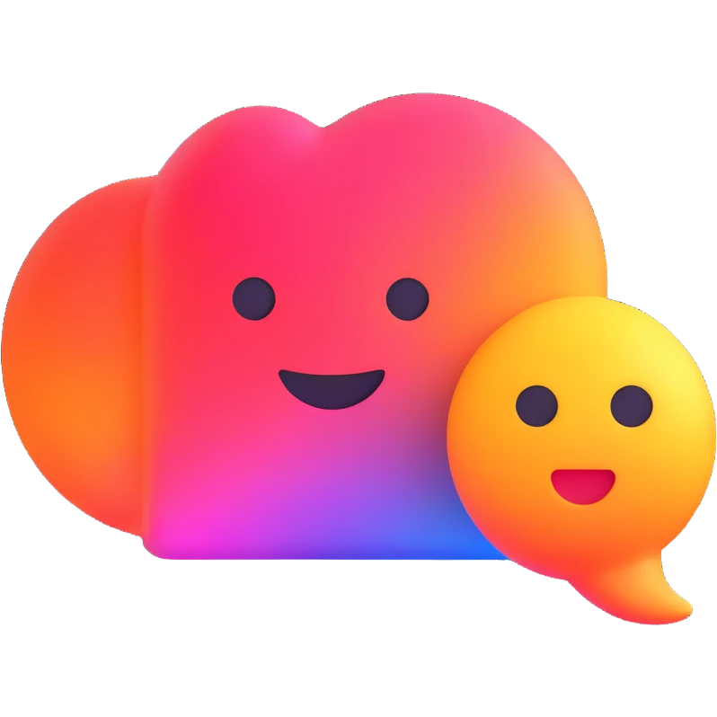 emoji representing an AI chat assistant, inspired by Siri or Gemini logo, modern techy look, glowing gradients, speech bubble or waveform element emoji