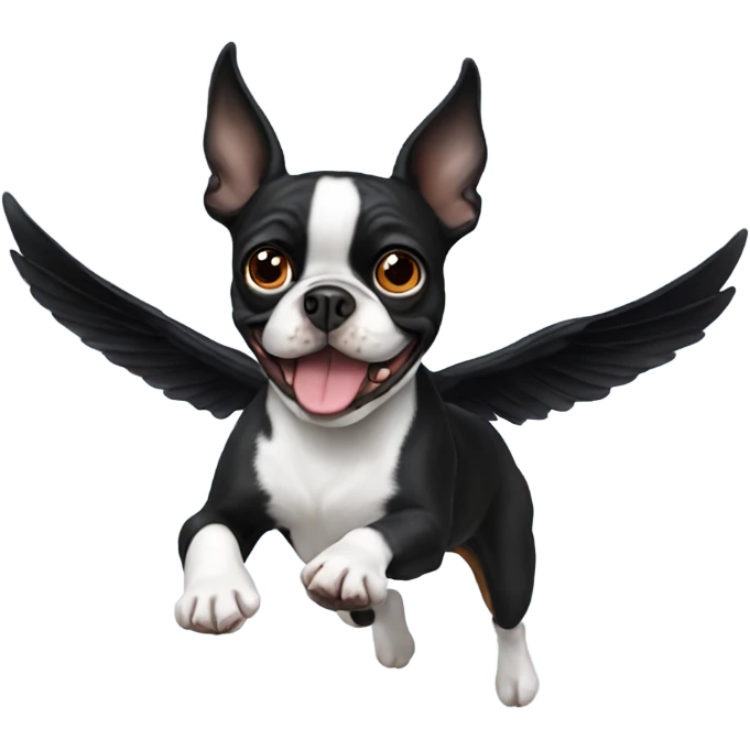 Flying Boston terrier emoji