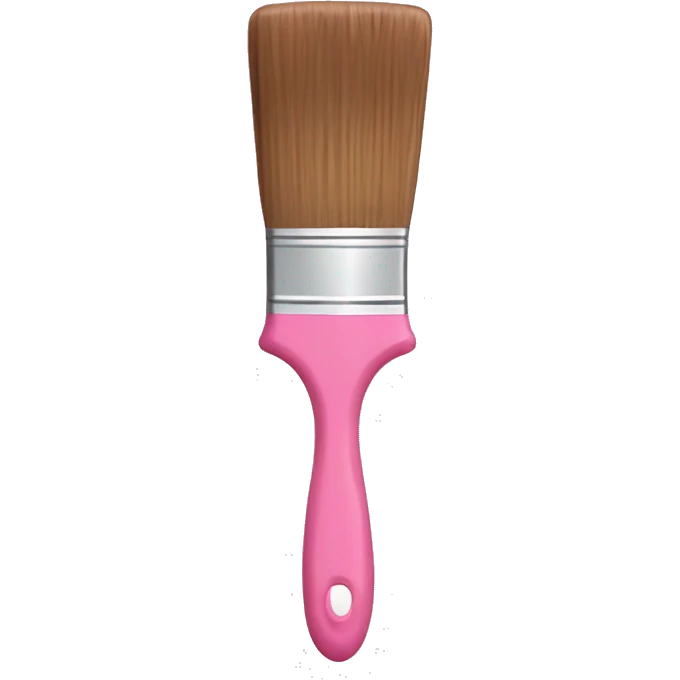 Small Paintbrush with brown bristles, pastel pink handle, dipped in pink paint emoji