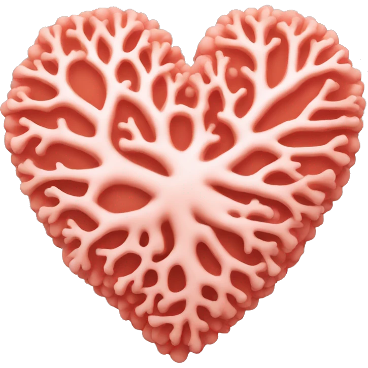 Coral color heart emoji
